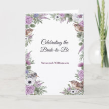 Jardim Roxo Verde Floral Pássaros Cantores Chá de 