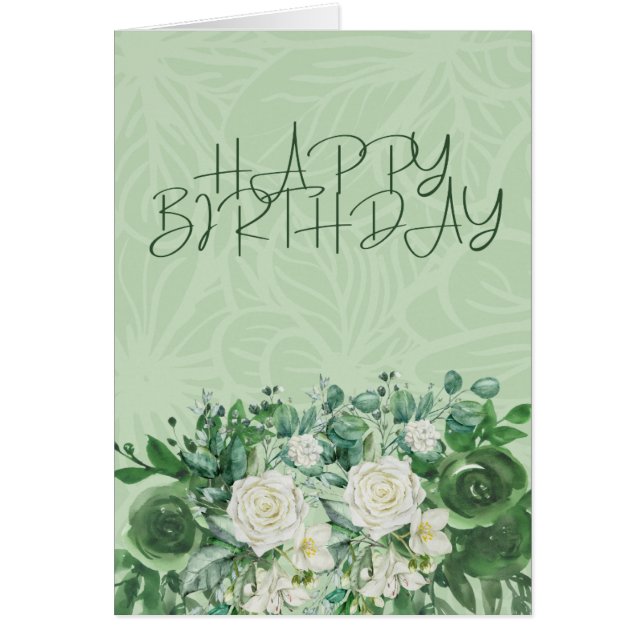 Cartão Jardim Verde Blooms (Frente)