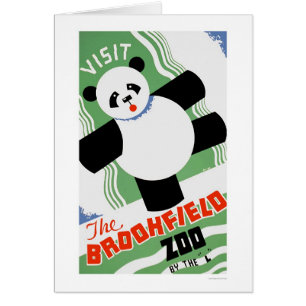 Cartão Jardim zoológico de Brookfield da panda WPA 1938