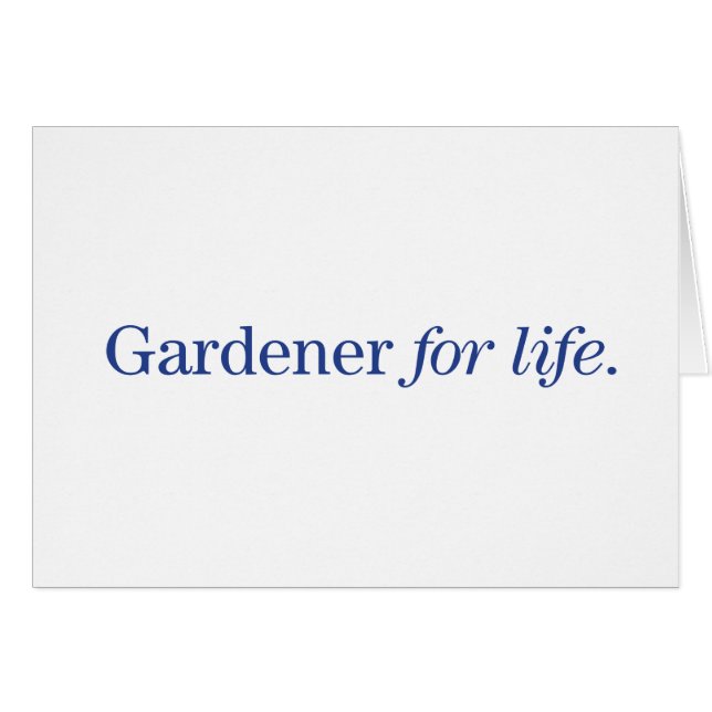 Cartão Jardineiro para a vida (Frente horizontal)
