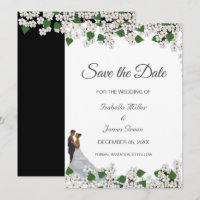 Jasmim em Preto e Branco Casamento Save the Date