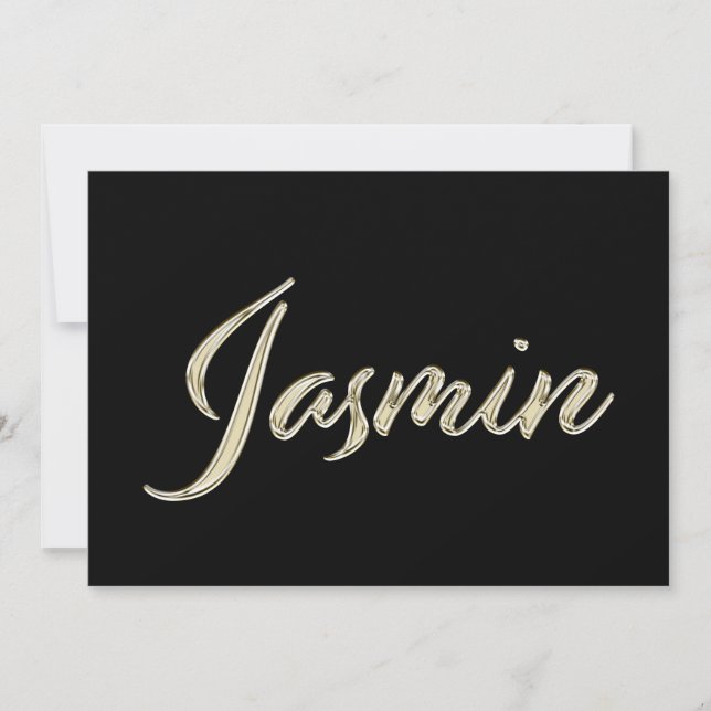 Cartão Jasmin white gold Handwriting Karte (Frente)