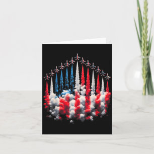 Cartão Jato de 4 de Julho Bandeira Americana Patriótica E