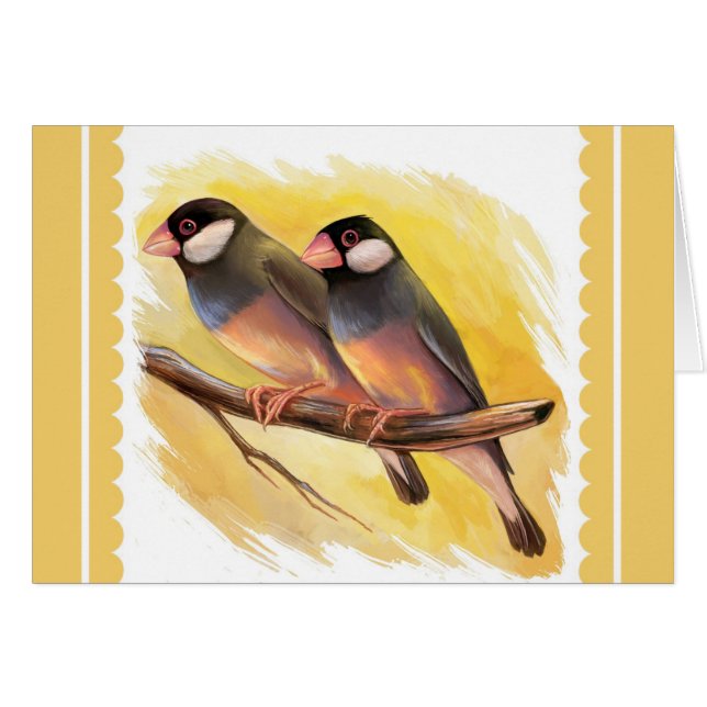 Cartão Java Sparrow finaliza a pintura realista (Frente Horizontal)