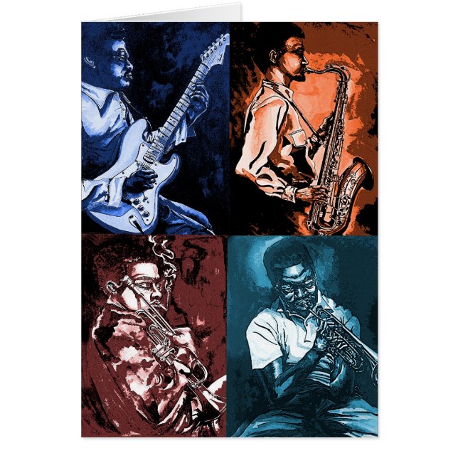 Cartão jazz e azuis (Frente)