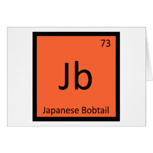 Cartão Jb - Gato Bobtail Japonês Elemento da Tabela Perió