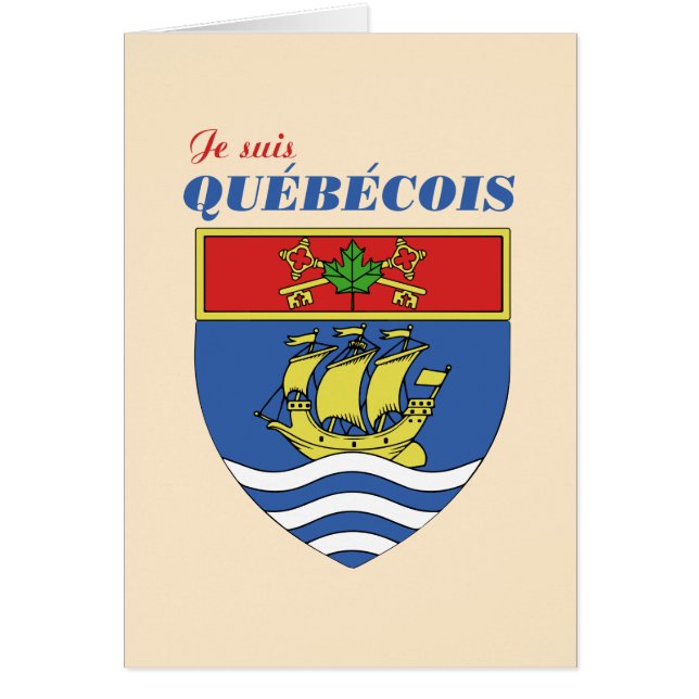Cartão Je suis Quebecois (Frente)