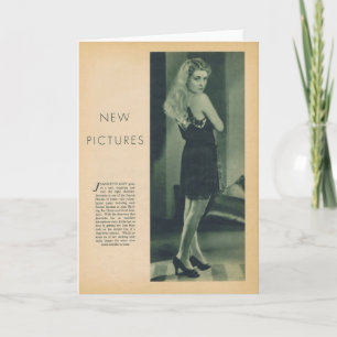 Cartão Jeanette Loff 1930 retrato de vintage em roupas cu