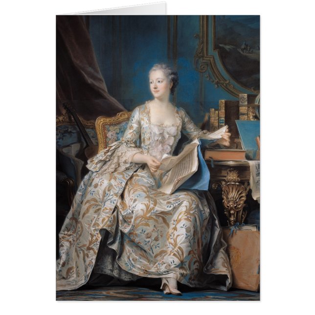Cartão Jeanne Poisson, a Marquesa de Pompadour, 1755 (Frente)