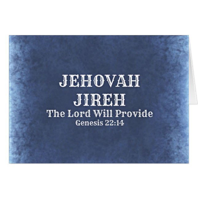 Cartão Jehovah Jireh (Frente Horizontal)