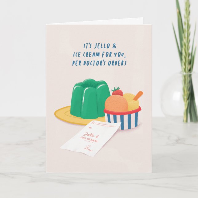 Cartão Jello e o Sorvete ficam bem em breve (Frente)
