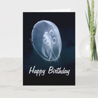 Cartão Jellyfish Bright Translucent Blue Aniversário