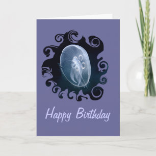 Cartão Jellyfish Bright Translucent Blue Birthday