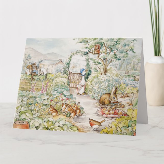 Cartão Jemima Puddle Duck no Jardim do Sr. Mc Gregor (Frente)