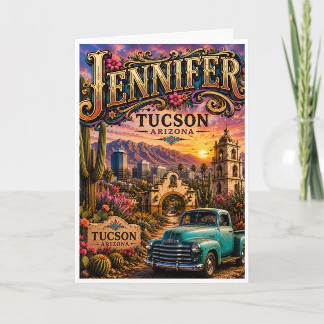 Cartão Jennifer Tucson Arizona Personalizado Sudoeste  (Frente)