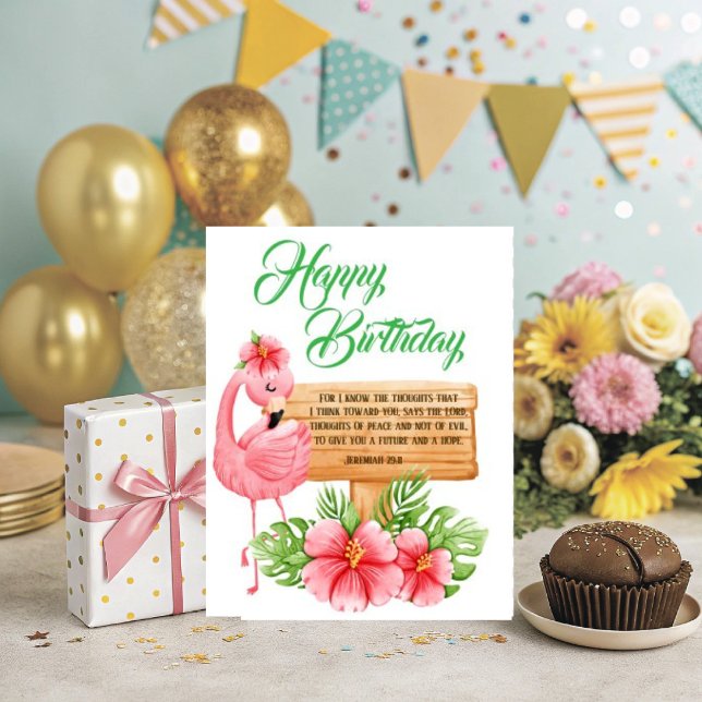 Cartão Jeremiah 29:11 Christian Birthday Wishes (Personalize this lovely Jeremiah 29, Christian Birthday Greeting. )
