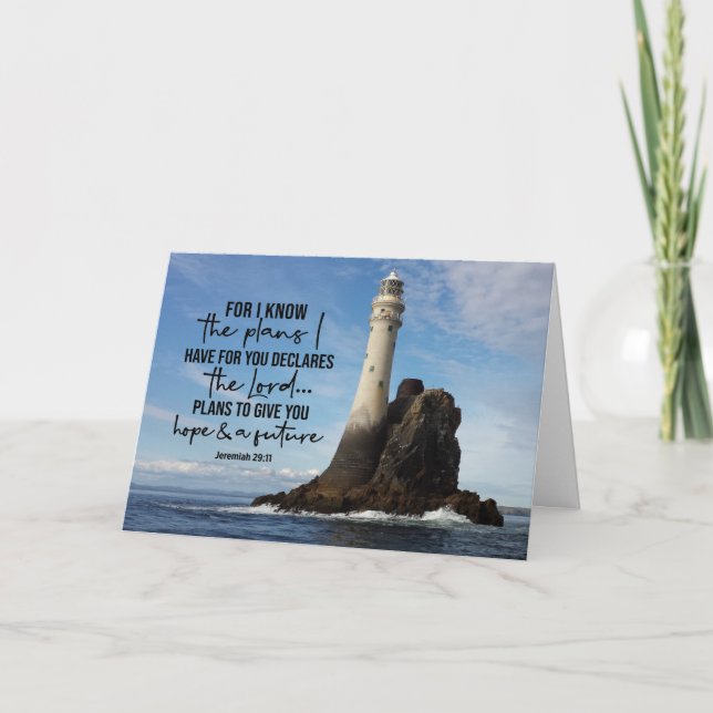 Cartão Jeremiah 29:11 Eu sei os planos que tenho para voc (Frente)