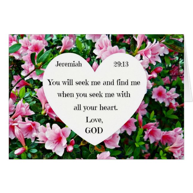 Cartão Jeremiah 29:13 (Frente Horizontal)