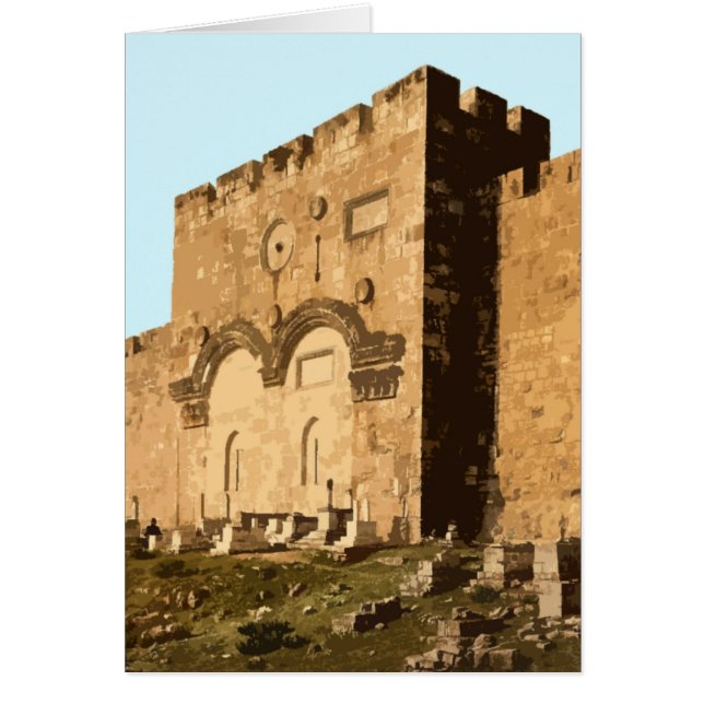 Cartão Jerusalém - Porta da Misericórdia (Frente)
