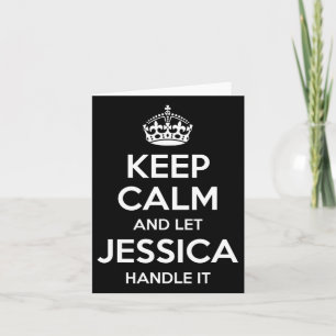 Cartão Jessica Mantenha Calma Nome Personalizado Engraçad