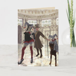 Cartão jesters in costume greeting card