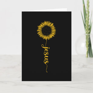 Cartão Jesus abençoou Cristã Faith Sunflower
