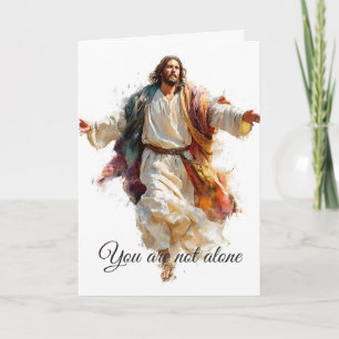 Cartão Jesus Abraços Abertos Você Não Está Sozinho Fé Con
