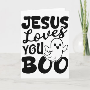 Cartão Jesus Ama Você Boo Cristão Dia das Bruxas Fantasma