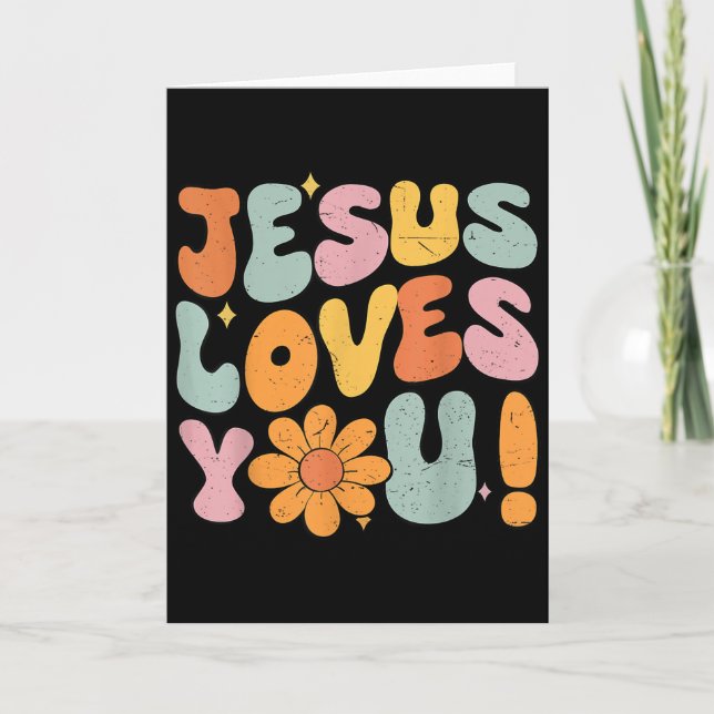Cartão Jesus Ama Você Cristã Adolescente Deus Irmã Boa (Frente)