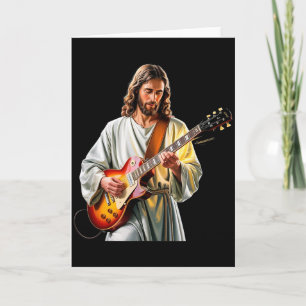 Cartão Jesus Balança a Guitarra - Cristão Engraçado Balan