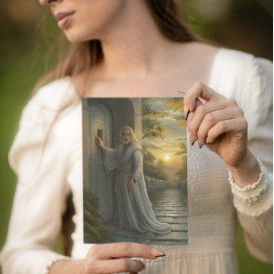 Cartão Jesus batendo em uma porta russa