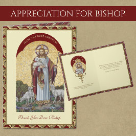 Cartão Jesus Bom Pastor Bispo Padre Encorajamento