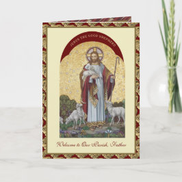 Cartão Jesus, bom pastor, padre, bem-vindo a Parish