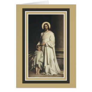 Cartão Jesus com jovem criança