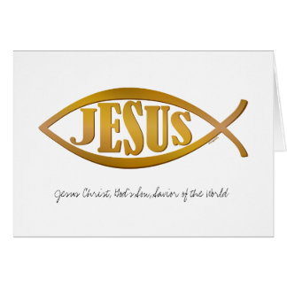 Cartão Jesus com símbolo cristão dos peixes