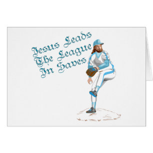 Cartão Jesus conduz a liga salvar dentro