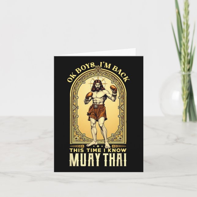 Cartão Jesus conhece Muay Thai Boxing Mma (Frente)