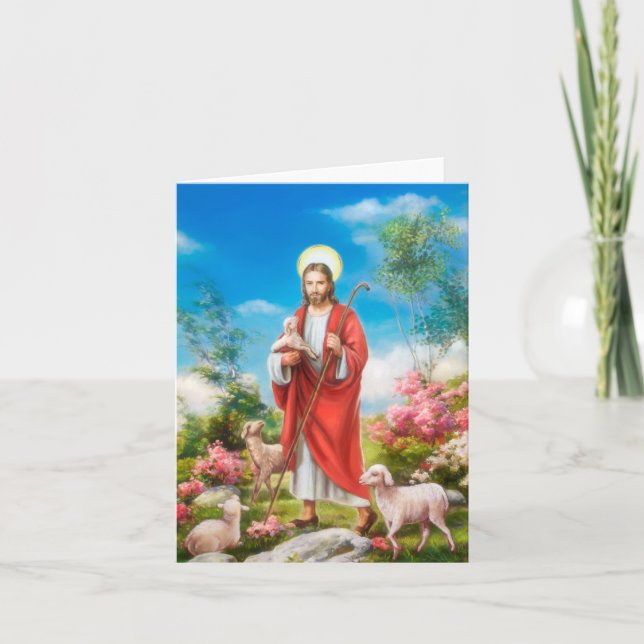 Cartão Jesus Cristo Cordeiro Pastor (Frente)
