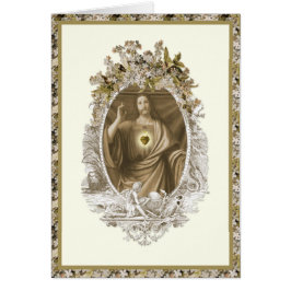 Cartão Jesus Cristo Cristão Floral Vintage