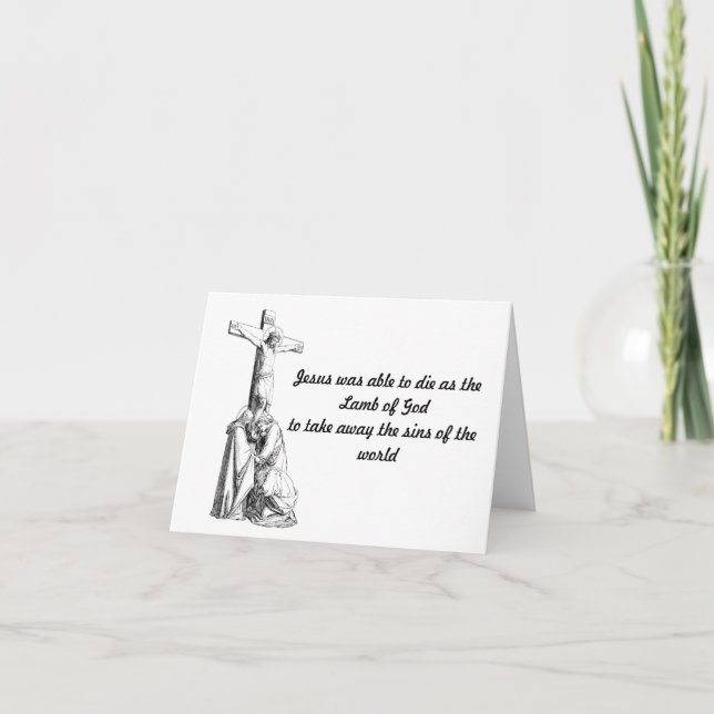 Cartão Jesus Cristo Cruzando Cordeiro De Deus (Frente)