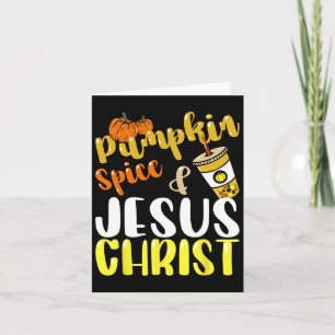 Cartão Jesus Cristo E Café de Outono com Tempero de Abóbo