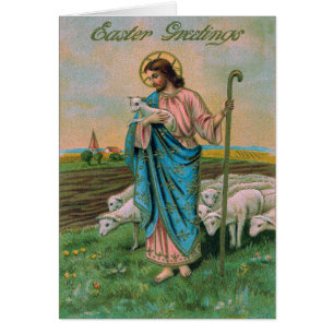 Cartão Jesus Cristo Lamb Shepherd