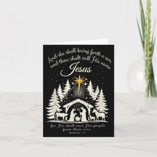 Cartão Jesus Cristo Natal Cristão, pijama da família das