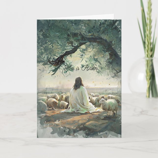 Cartão Jesus Cristo Páscoa Religioso Cristão (Frente)