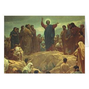 Cartão Jesus Cristo Sermão no Monte, Religião Vintage