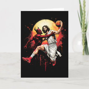 Cartão Jesus Cruzando o Diabo Sketll Amante Cristão