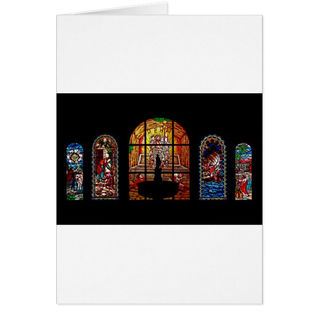 Cartão jesus de vidro colorido (Frente)