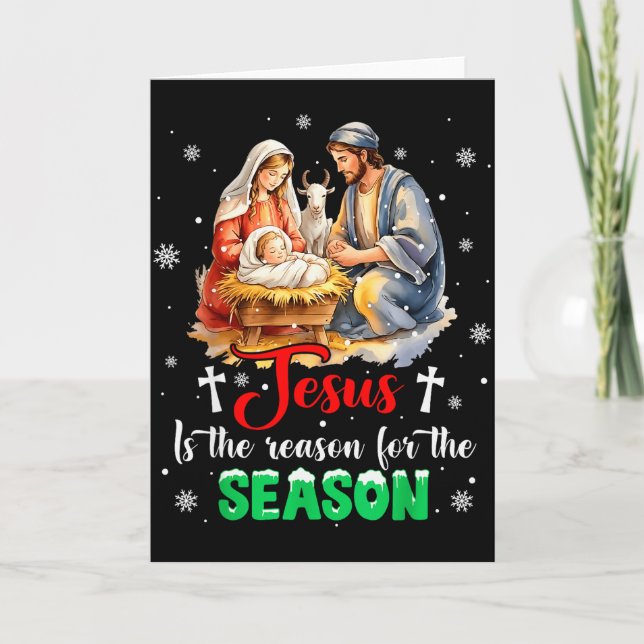 Cartão Jesus É A Razão Da Temporada De Natal  (Frente)