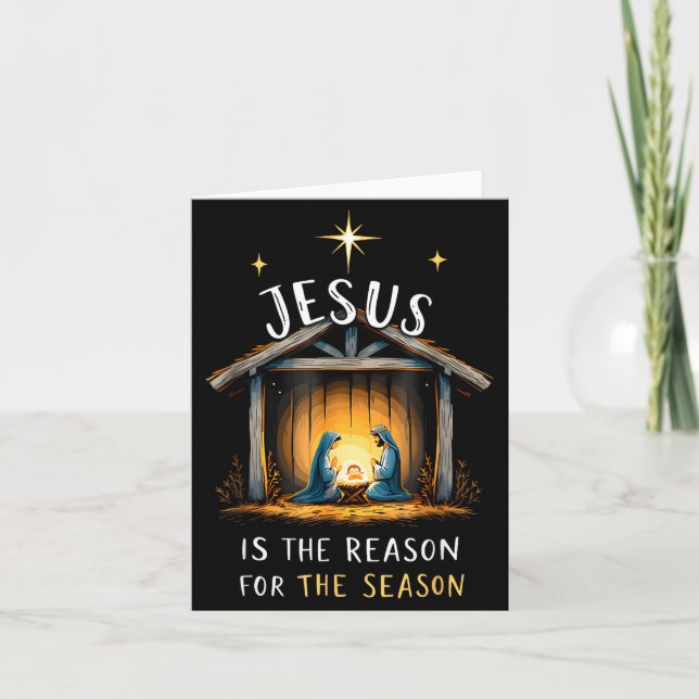 Cartão Jesus É a Razão da Temporada Fé Cristã (Frente)