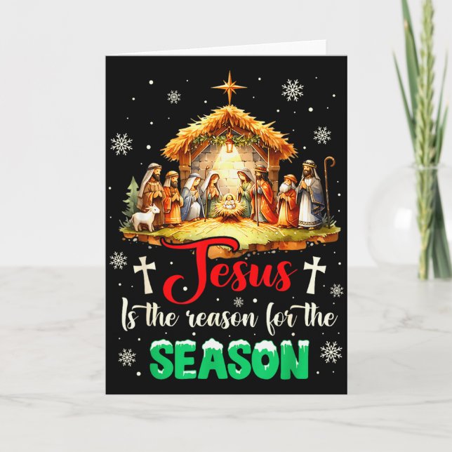 Cartão Jesus É a Razão da Temporada Fé Cristã (Frente)